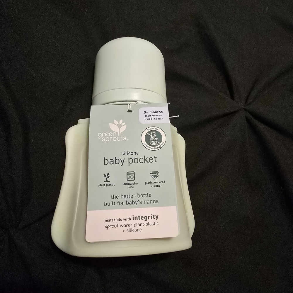 Gentle Flow Silicone Baby Bottle - Soft Green - Picture 4 of 6